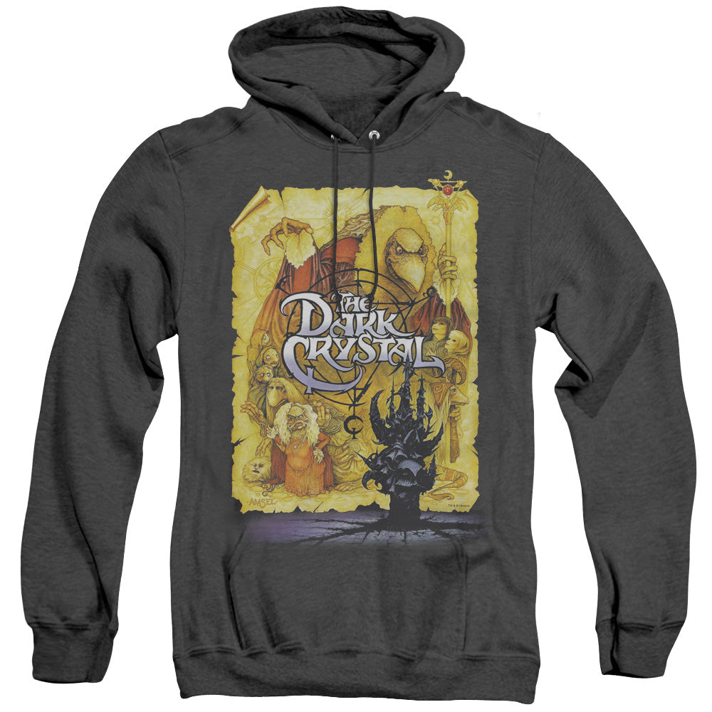 AN OFFCIALLY LICENSED DARK CRYSTAL POSTER ADULT UNISEX HEATHER PULLOVER HOODIE BLACK