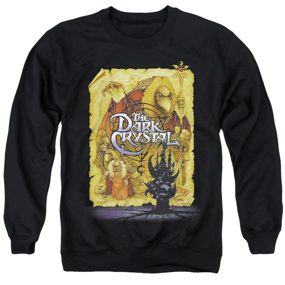 AN OFFCIALLY LICENSED DARK CRYSTAL POSTER ADULT UNISEX CREWNECK SWEATSHIRT BLACK