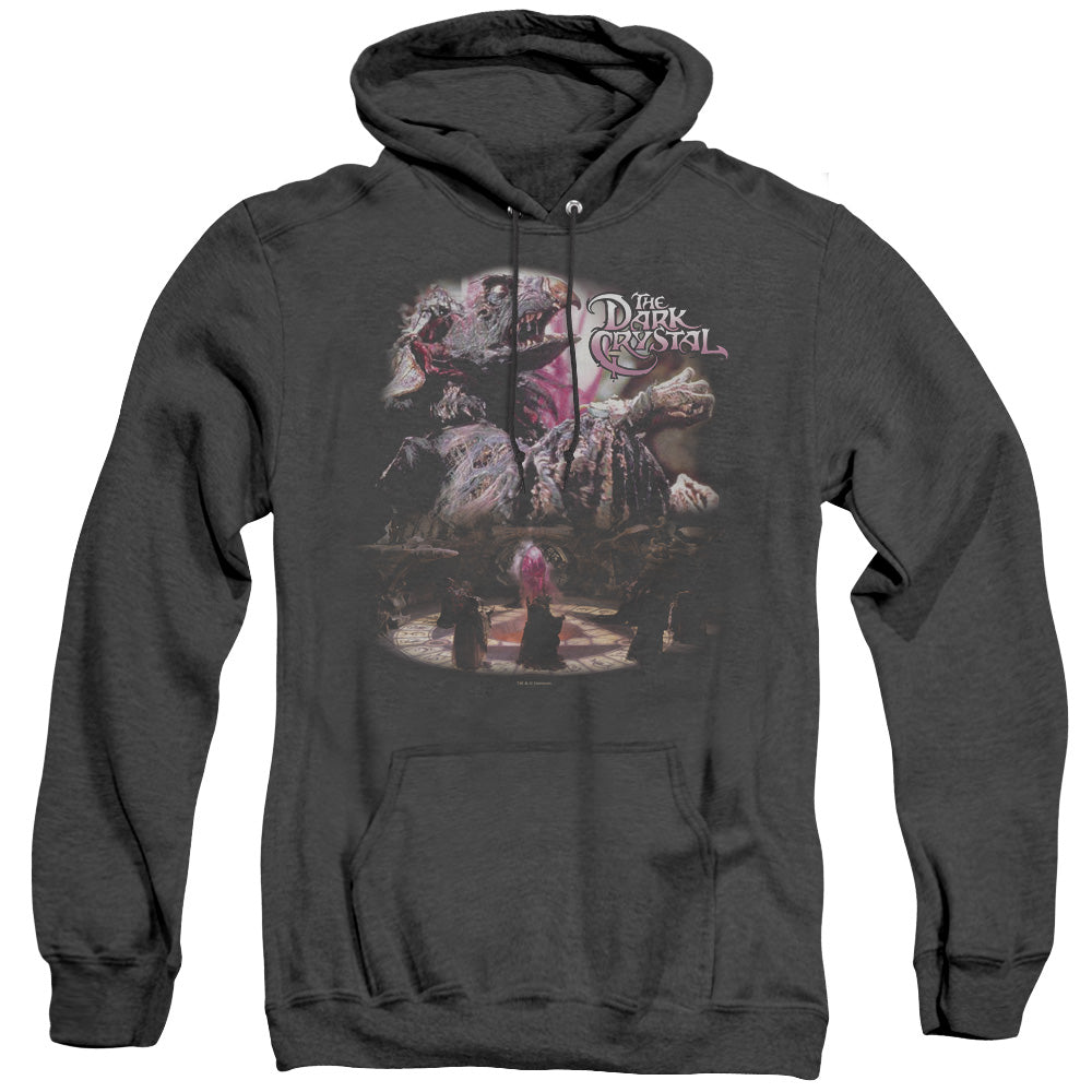 AN OFFCIALLY LICENSED DARK CRYSTAL POWER MAD ADULT UNISEX HEATHER PULLOVER HOODIE BLACK