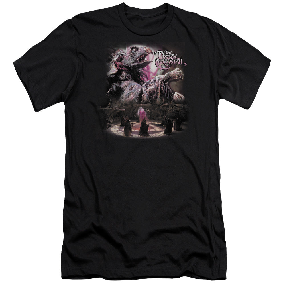 AN OFFCIALLY LICENSED DARK CRYSTAL POWER MAD MEN'S PREMIUM SLIM FIT T-SHIRT BLACK