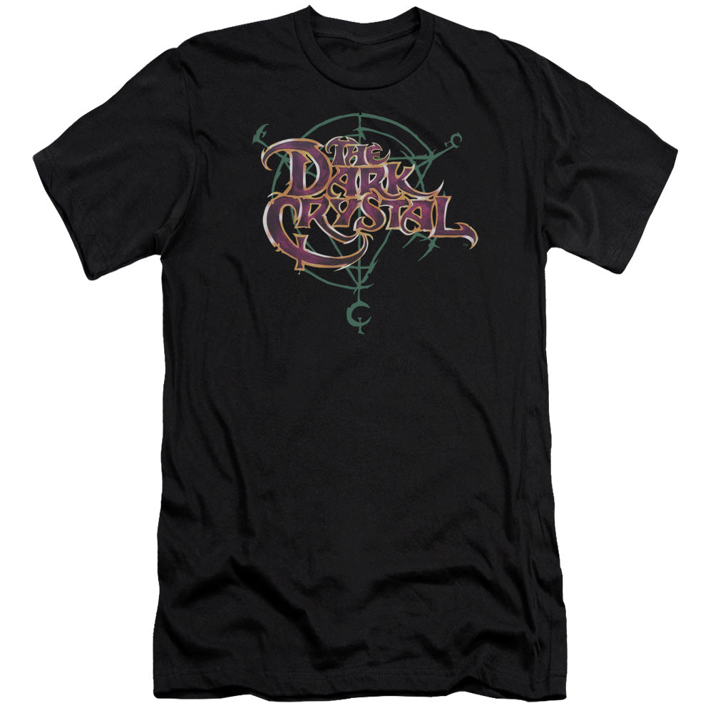 AN OFFCIALLY LICENSED DARK CRYSTAL SYMBOL LOGO MEN'S PREMIUM SLIM FIT T-SHIRT BLACK