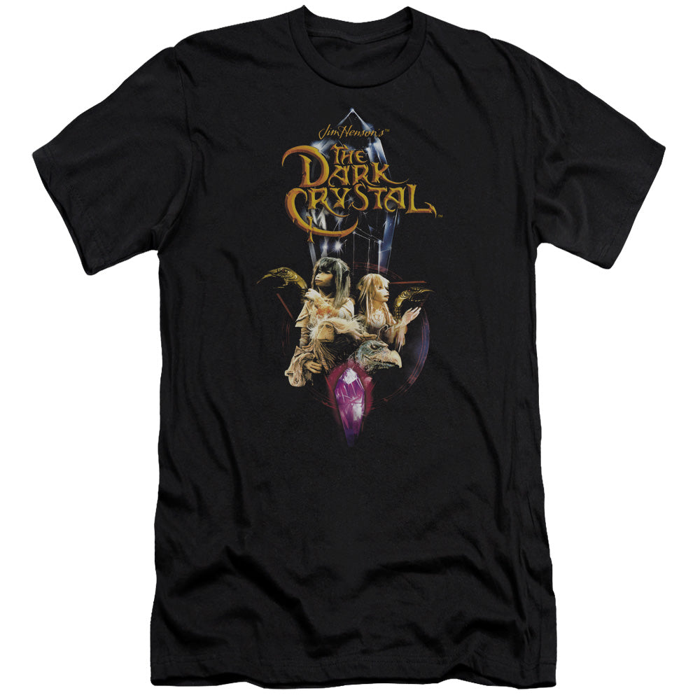 AN OFFCIALLY LICENSED DARK CRYSTAL CRYSTAL QUEST MEN'S PREMIUM SLIM FIT T-SHIRT BLACK