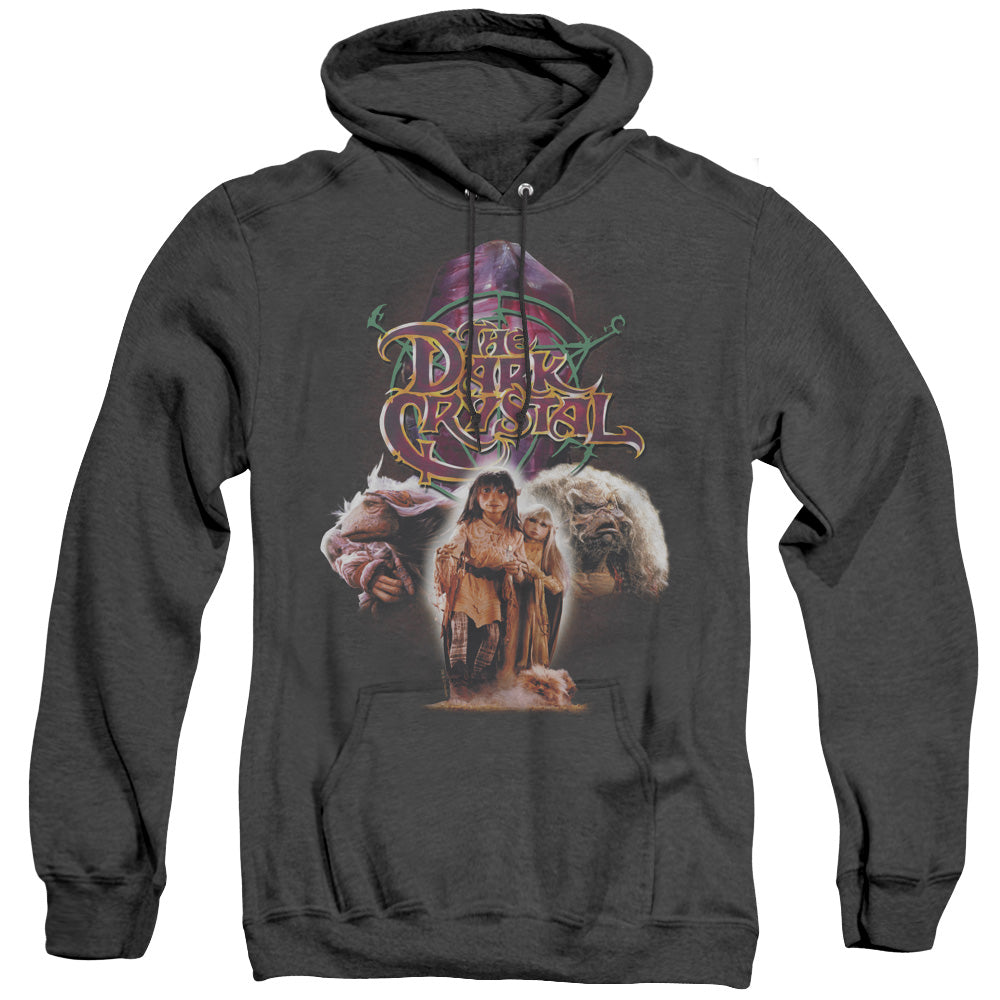 AN OFFCIALLY LICENSED DARK CRYSTAL THE GOOD GUYS ADULT UNISEX HEATHER PULLOVER HOODIE BLACK