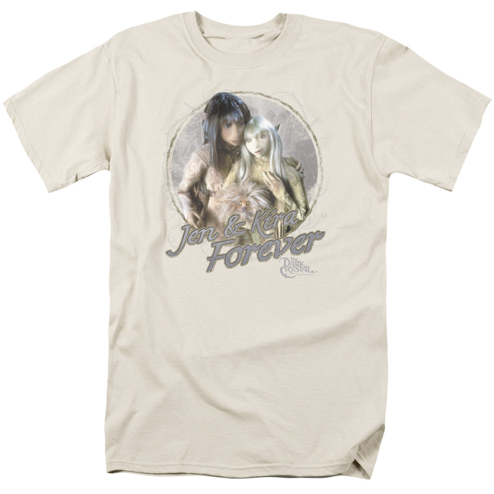 AN OFFCIALLY LICENSED DARK CRYSTAL JEN & KIRA MEN'S REGULAR FIT T-SHIRT CREAM