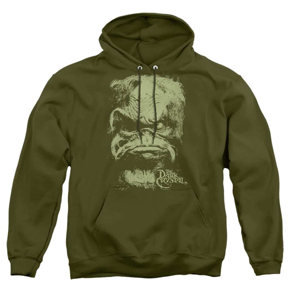 AN OFFCIALLY LICENSED DARK CRYSTAL AUGHRA ADULT UNISEX PULLOVER HOODIE MILITARY GREEN