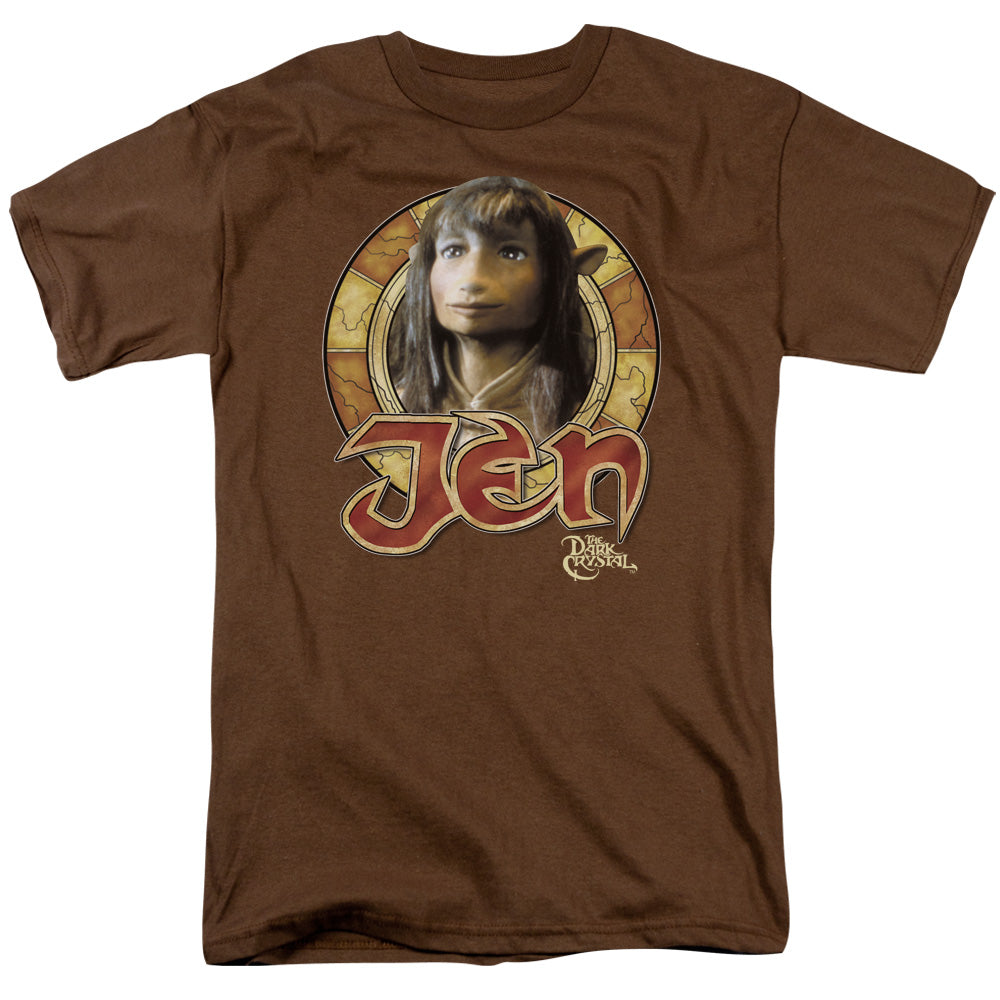 AN OFFCIALLY LICENSED DARK CRYSTAL JEN CIRCLE MEN'S REGULAR FIT T-SHIRT COFFEE