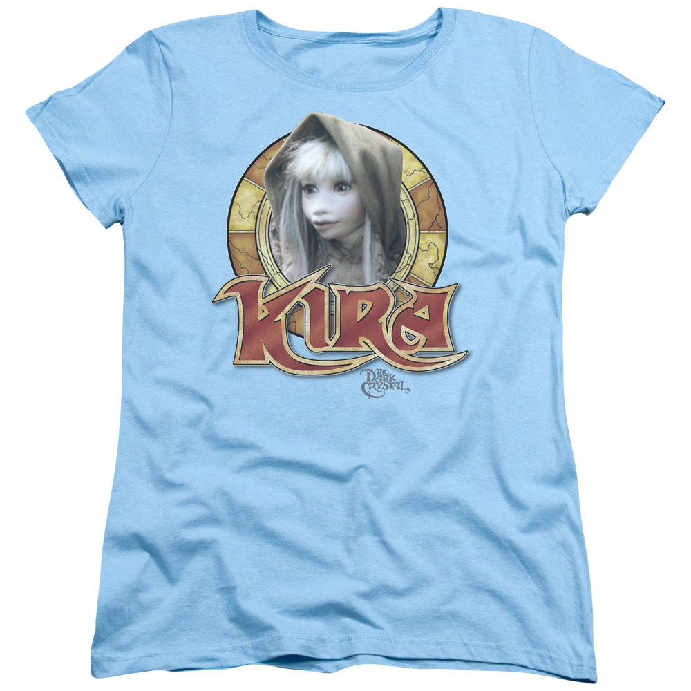 AN OFFCIALLY LICENSED DARK CRYSTAL KIRA CIRCLE WOMEN'S REGULAR FIT T-SHIRT LIGHT BLUE