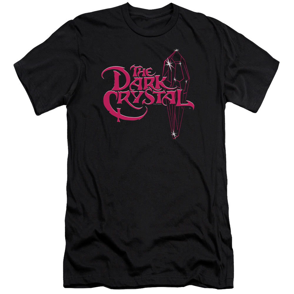 AN OFFCIALLY LICENSED DARK CRYSTAL BRIGHT LOGO MEN'S PREMIUM SLIM FIT T-SHIRT BLACK