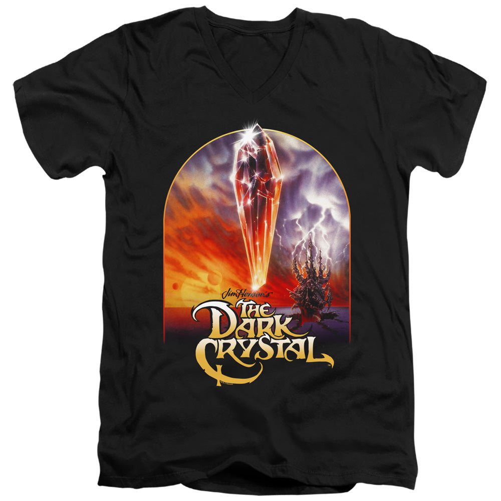 AN OFFCIALLY LICENSED DARK CRYSTAL CRYSTAL POSTER MEN'S V-NECK T-SHIRT BLACK