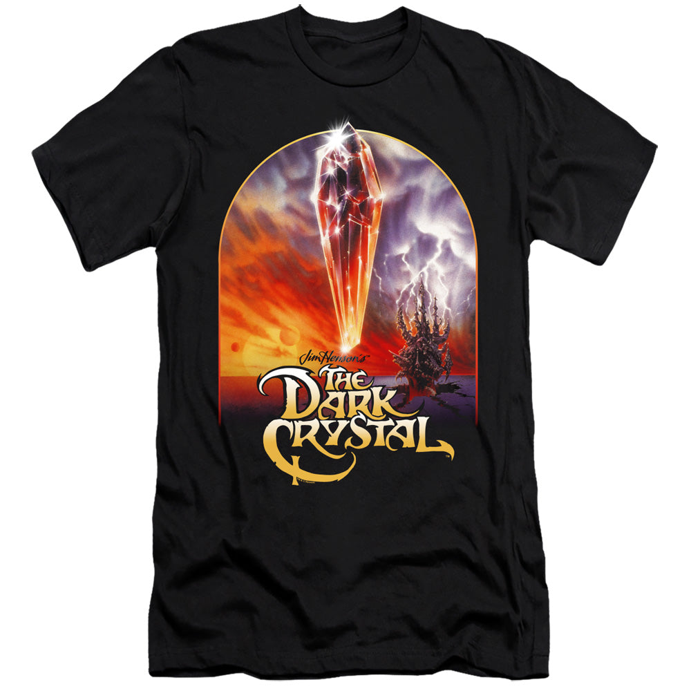 AN OFFCIALLY LICENSED DARK CRYSTAL CRYSTAL POSTER MEN'S PREMIUM SLIM FIT T-SHIRT BLACK