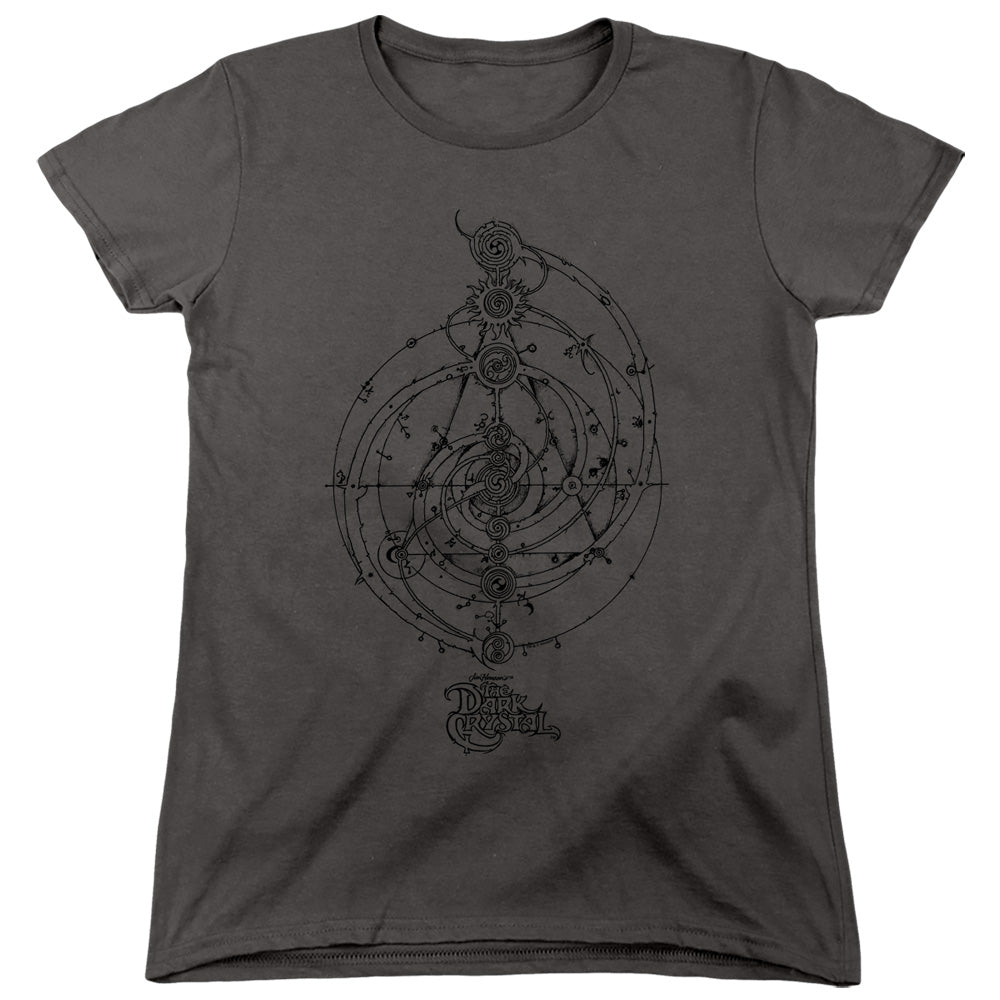 AN OFFCIALLY LICENSED DARK CRYSTAL DREAM SPIRAL WOMEN'S REGULAR FIT T-SHIRT CHARCOAL