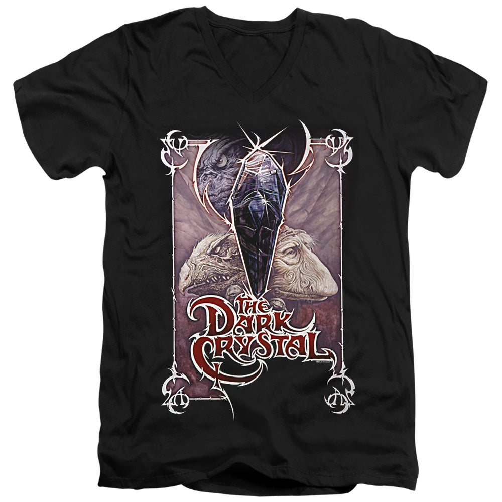 AN OFFCIALLY LICENSED DARK CRYSTAL WICKED POSTER MEN'S V-NECK T-SHIRT BLACK