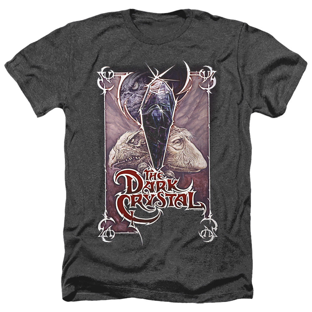 AN OFFCIALLY LICENSED DARK CRYSTAL WICKED POSTER MEN'S HEATHER T-SHIRT CHARCOAL
