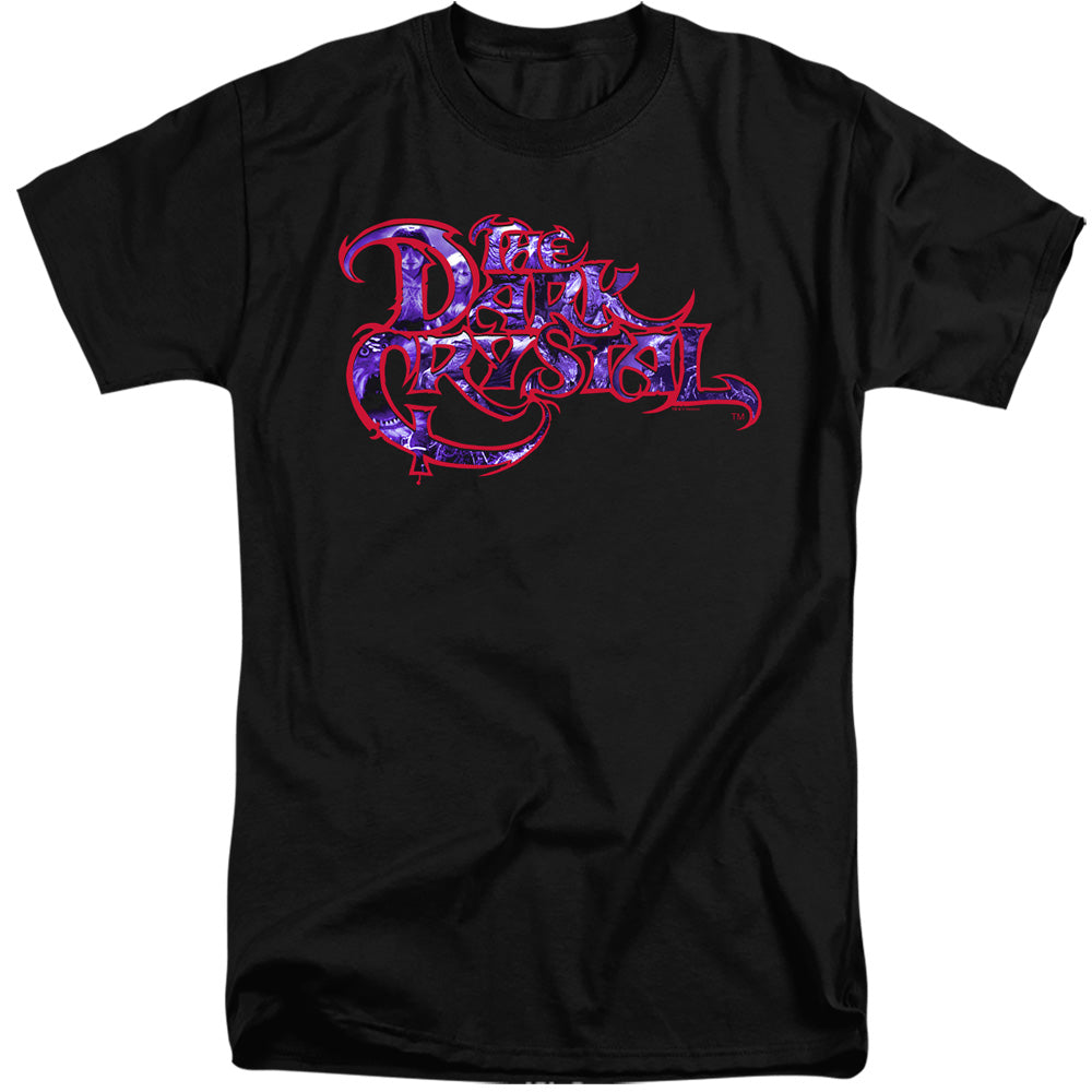 AN OFFCIALLY LICENSED DARK CRYSTAL COLLAGE LOGO MEN'S TALL FIT T-SHIRT BLACK