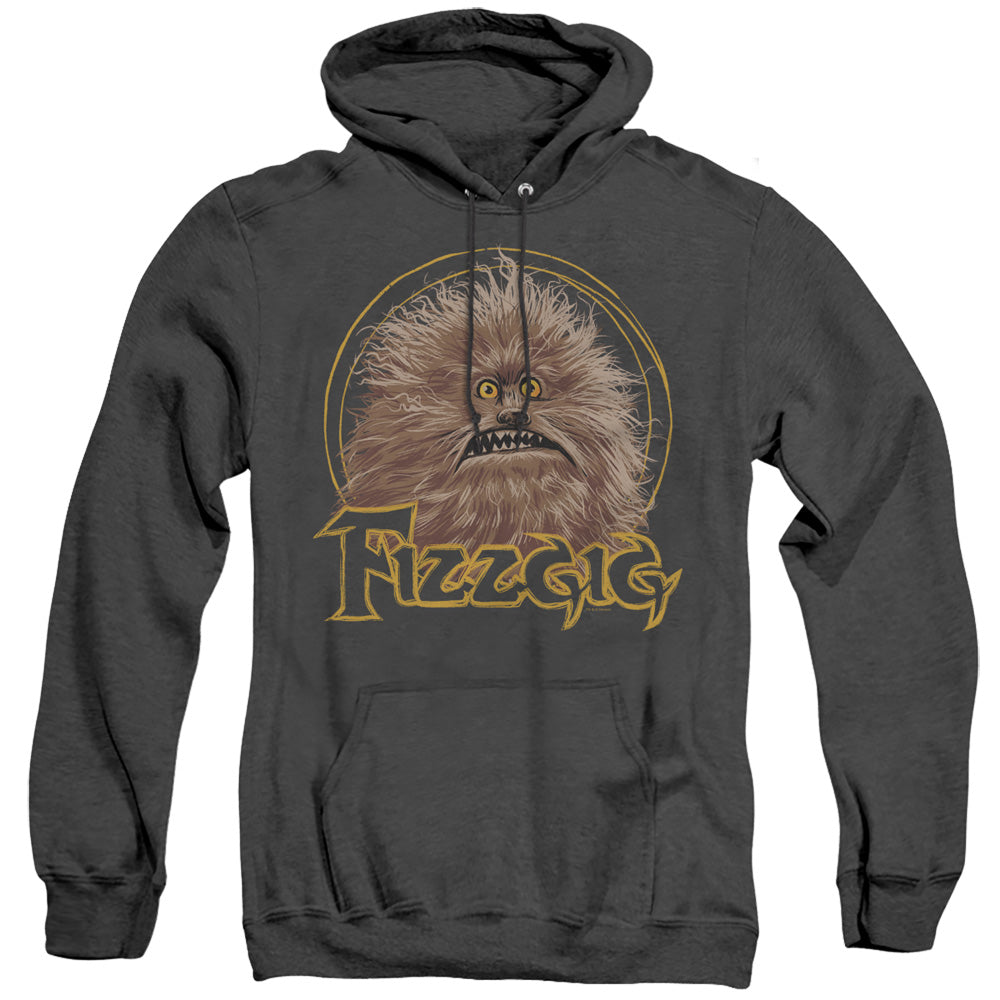 AN OFFCIALLY LICENSED DARK CRYSTAL FIZZGIG ADULT UNISEX HEATHER PULLOVER HOODIE BLACK