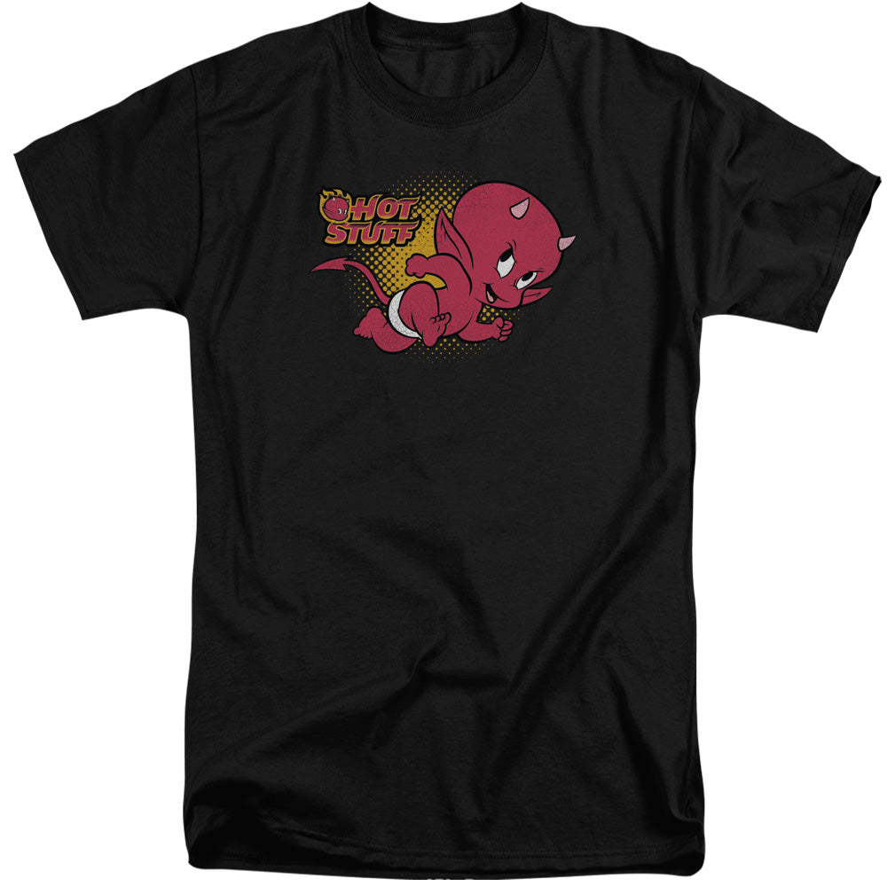 AN OFFCIALLY LICENSED HOT STUFF LITTLE DEVIL MEN'S TALL FIT T-SHIRT BLACK