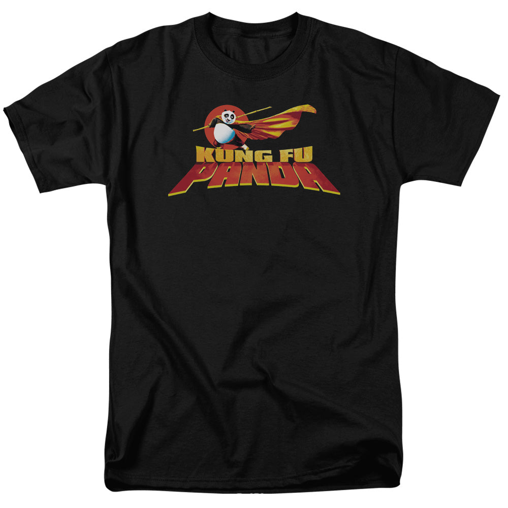 AN OFFCIALLY LICENSED KUNG FU PANDA LOGO MEN'S REGULAR FIT T-SHIRT BLACK