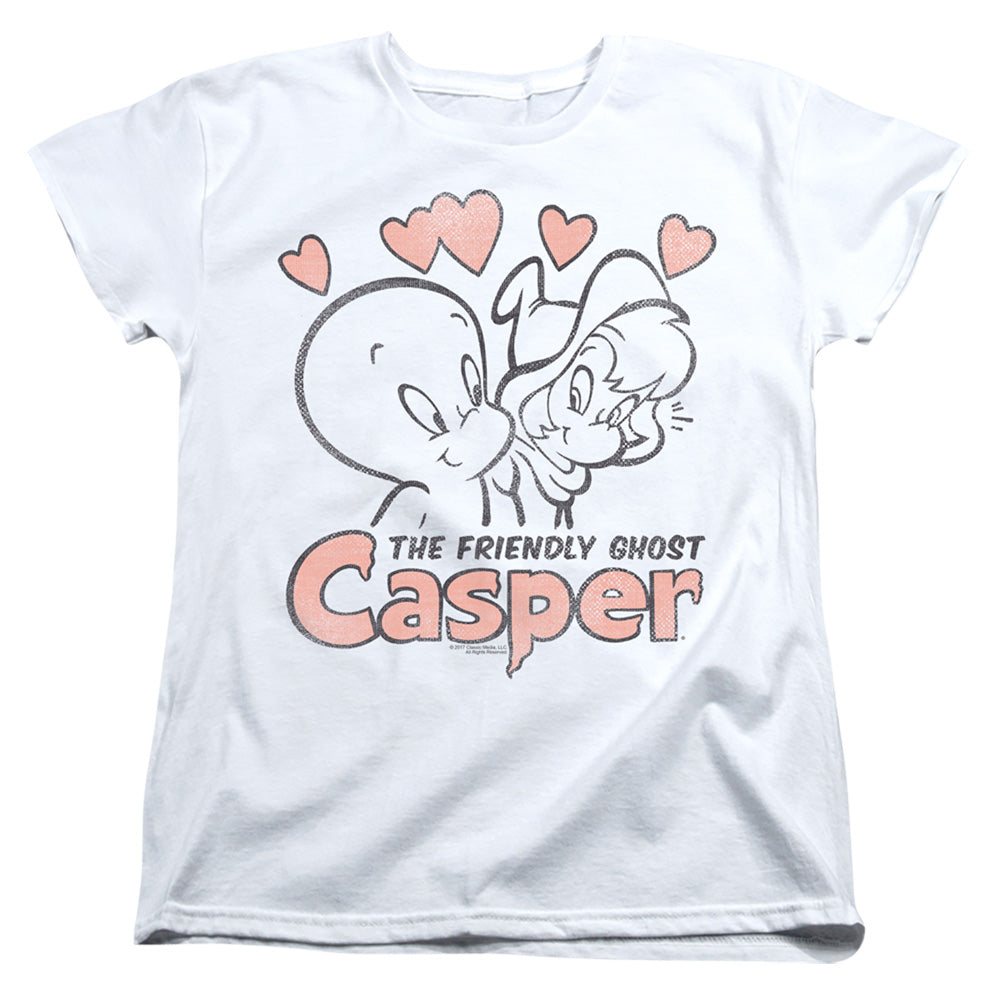 AN OFFCIALLY LICENSED CASPER HEARTS WOMEN'S REGULAR FIT T-SHIRT WHITE