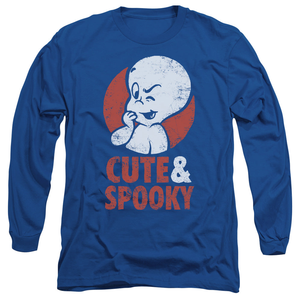 AN OFFCIALLY LICENSED CASPER SPOOKY MEN'S LONG SLEEVE T-SHIRT ROYAL