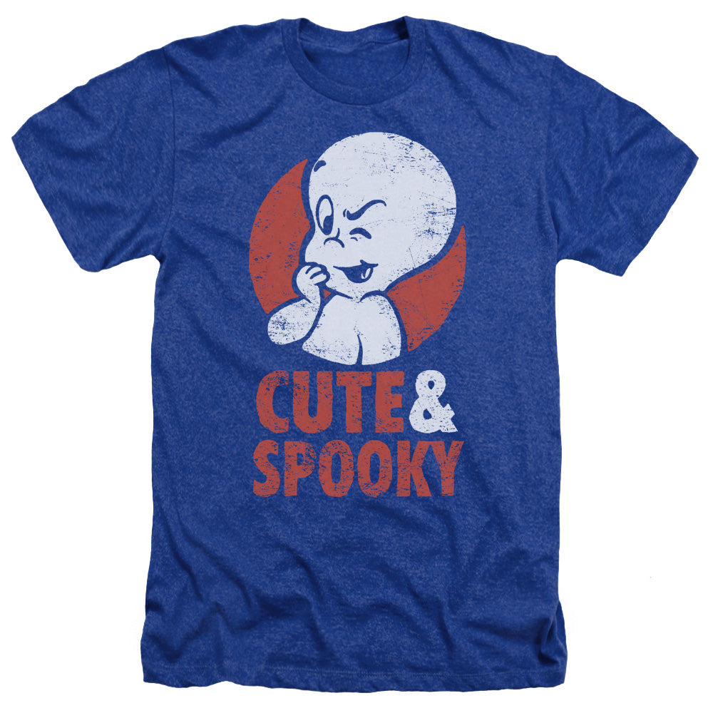 AN OFFCIALLY LICENSED CASPER SPOOKY MEN'S HEATHER T-SHIRT ROYAL