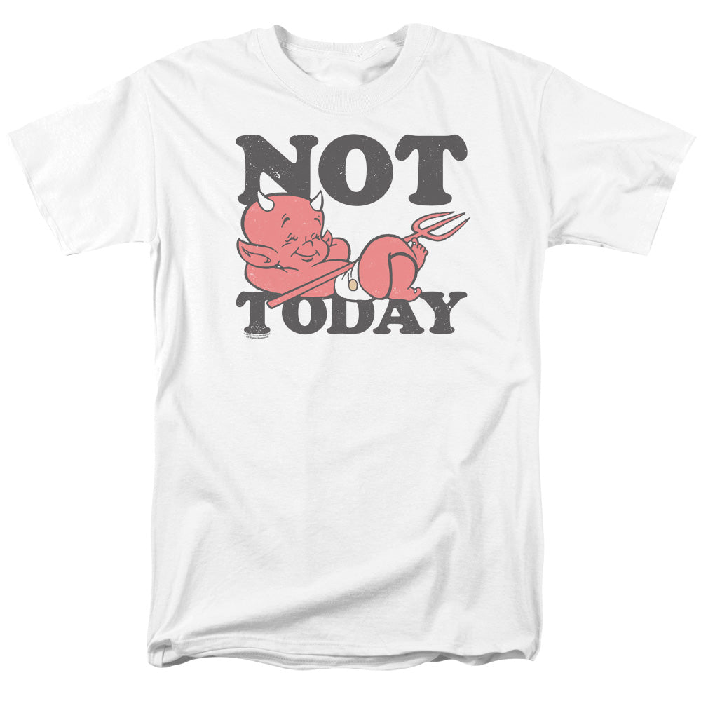 AN OFFCIALLY LICENSED HOT STUFF NOT TODAY MEN'S REGULAR FIT T-SHIRT WHITE