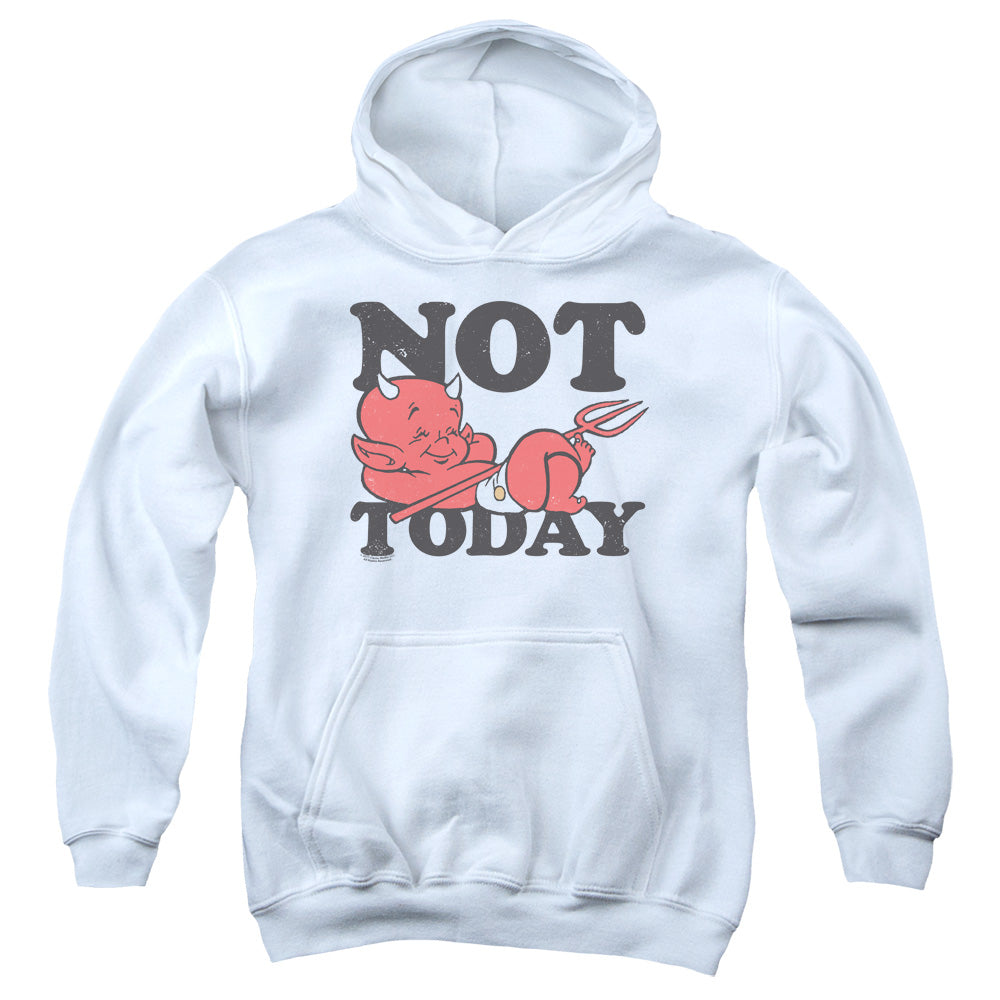 AN OFFCIALLY LICENSED HOT STUFF NOT TODAY YOUTH HOODIE WHITE