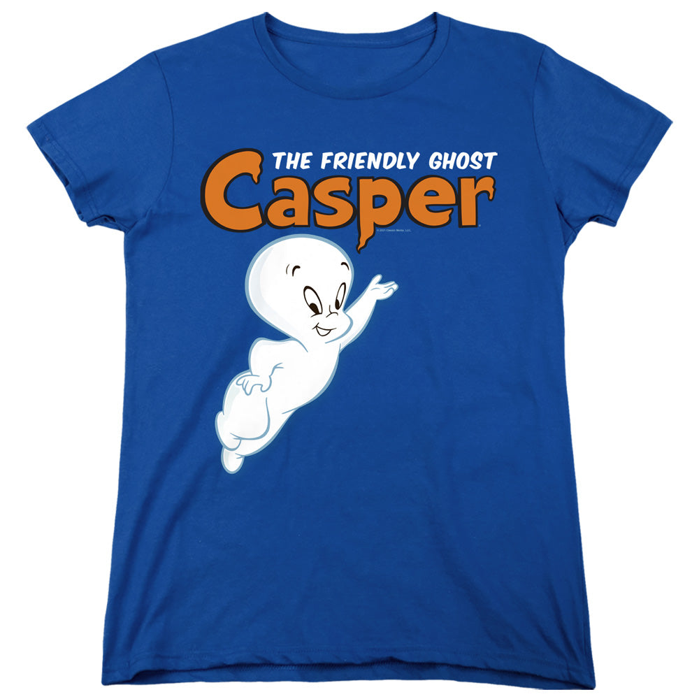 AN OFFCIALLY LICENSED CASPER LOGO AND CASPER WOMEN'S REGULAR FIT T-SHIRT ROYAL