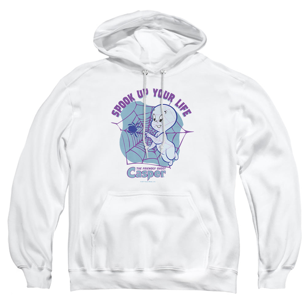 AN OFFCIALLY LICENSED CASPER SPOOK UP YOUR LIFE ADULT UNISEX PULLOVER HOODIE WHITE