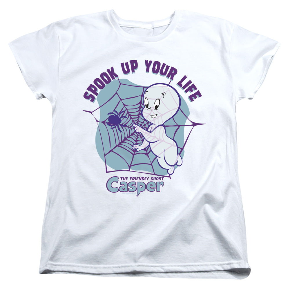 AN OFFCIALLY LICENSED CASPER SPOOK UP YOUR LIFE WOMEN'S REGULAR FIT T-SHIRT WHITE