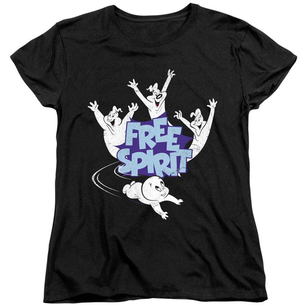 AN OFFCIALLY LICENSED CASPER FREE SPIRIT WOMEN'S REGULAR FIT T-SHIRT BLACK