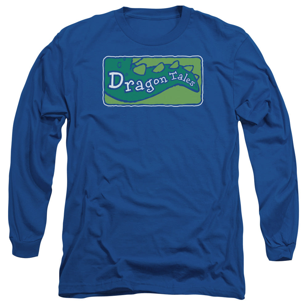 AN OFFCIALLY LICENSED DRAGON TALES LOGO CLEAN MEN'S LONG SLEEVE T-SHIRT ROYAL