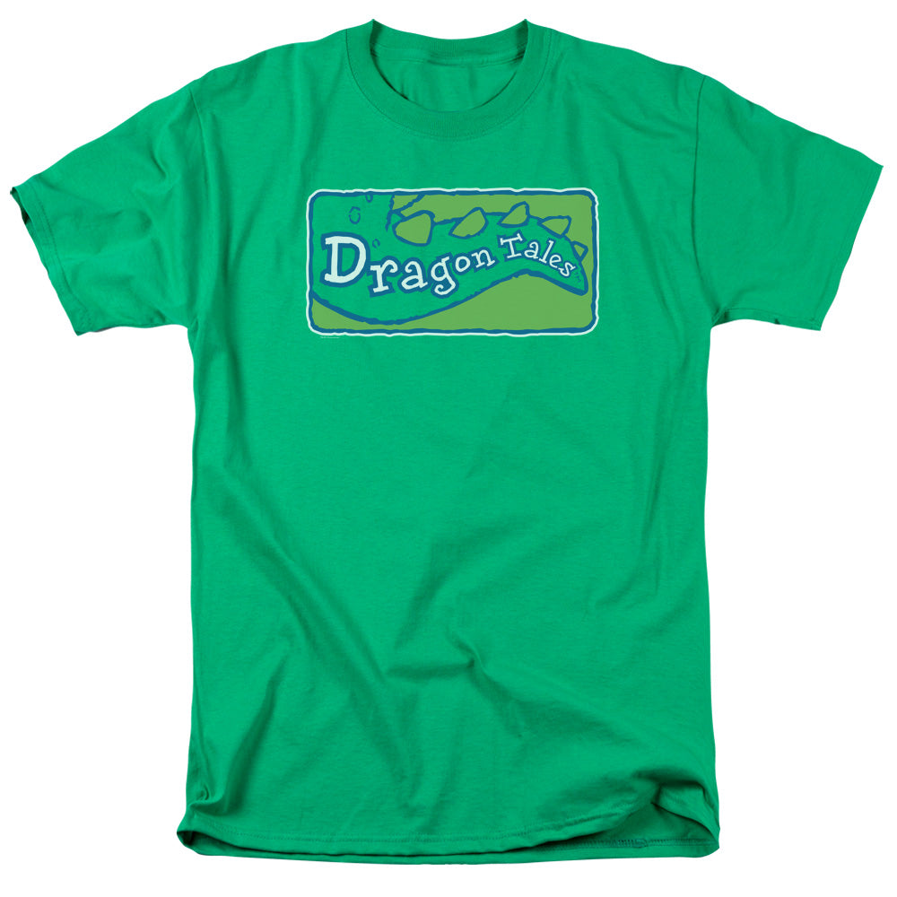 AN OFFCIALLY LICENSED DRAGON TALES LOGO CLEAN MEN'S REGULAR FIT T-SHIRT KELLY GREEN