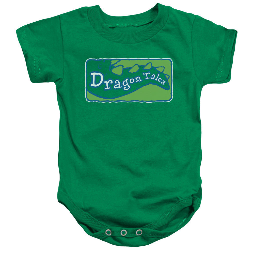 AN OFFCIALLY LICENSED DRAGON TALES LOGO CLEAN BABY BODYSUIT KELLY GREEN