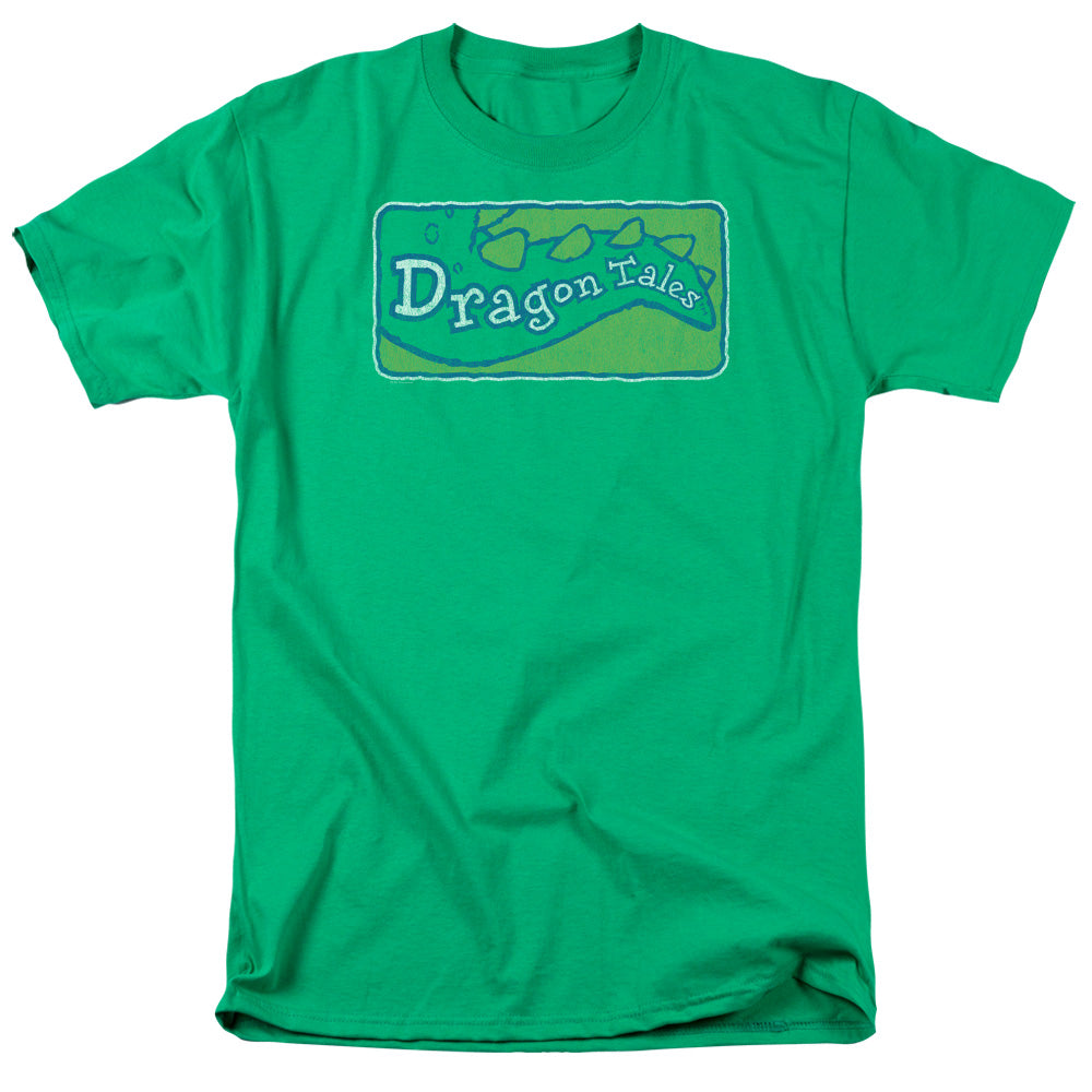 AN OFFCIALLY LICENSED DRAGON TALES LOGO DISTRESSED MEN'S REGULAR FIT T-SHIRT KELLY GREEN