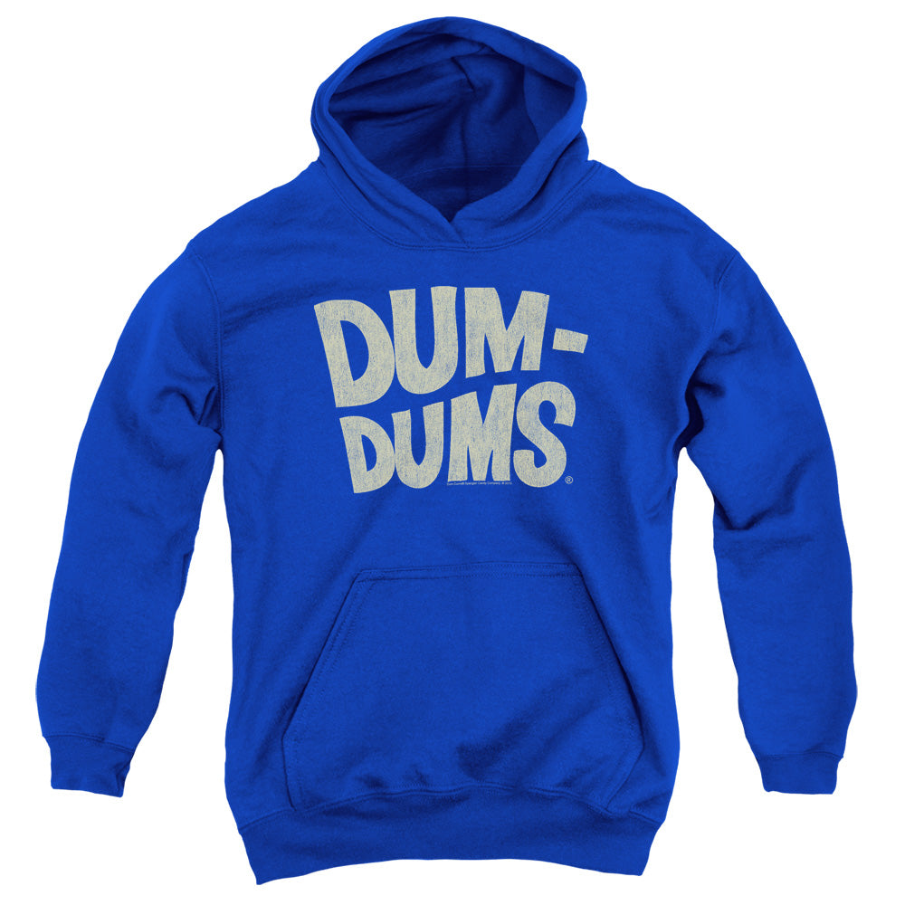 AN OFFCIALLY LICENSED DUM DUMS DISTRESSED LOGO YOUTH HOODIE ROYAL