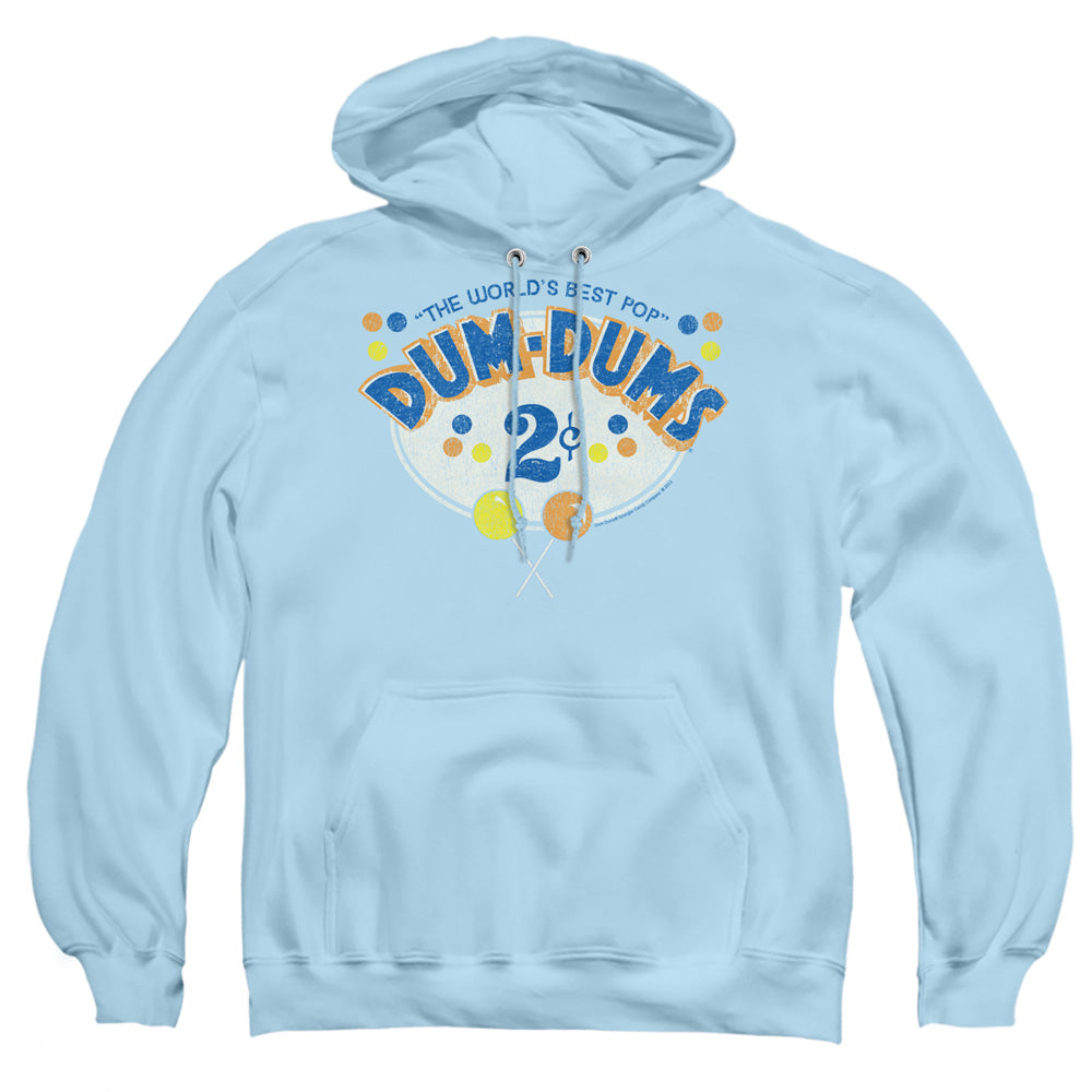 AN OFFCIALLY LICENSED DUM DUMS 2 CENTS ADULT UNISEX PULLOVER HOODIE LIGHT BLUE
