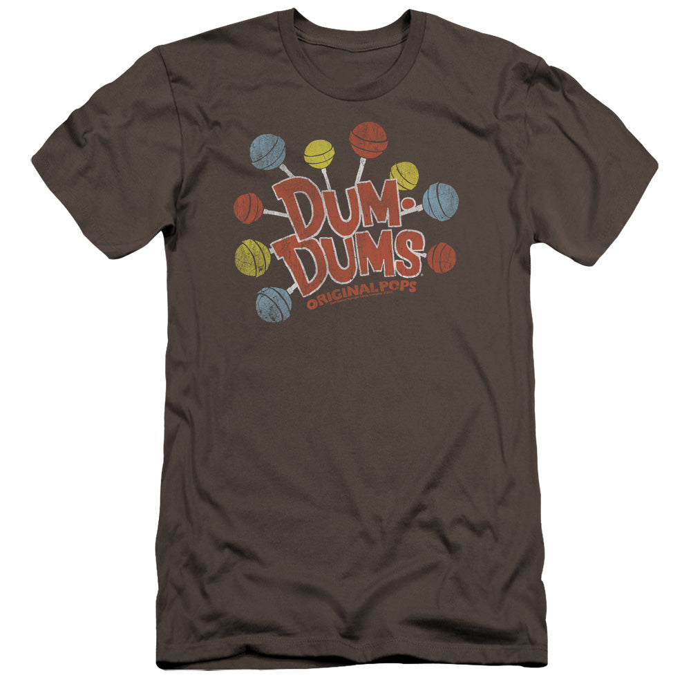 AN OFFCIALLY LICENSED DUM DUMS ORIGINAL POPS MEN'S PREMIUM SLIM FIT T-SHIRT CHARCOAL
