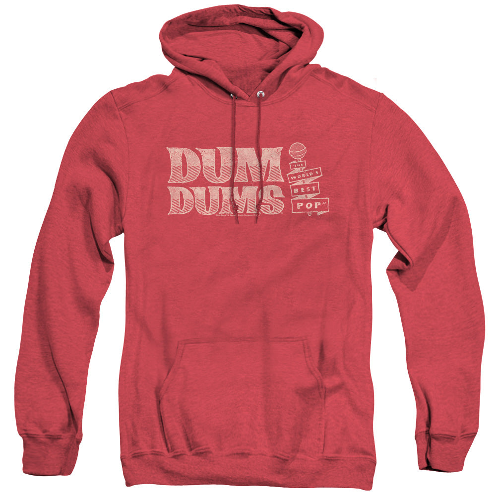 AN OFFCIALLY LICENSED DUM DUMS WORLDS BEST ADULT UNISEX HEATHER PULLOVER HOODIE RED