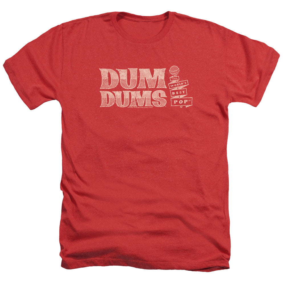AN OFFCIALLY LICENSED DUM DUMS WORLDS BEST MEN'S HEATHER T-SHIRT RED