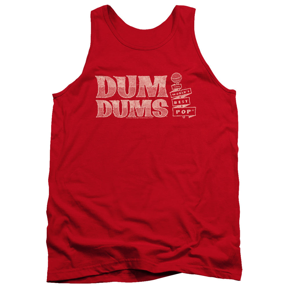 AN OFFCIALLY LICENSED DUM DUMS WORLDS BEST ADULT UNISEX TANK TOP RED