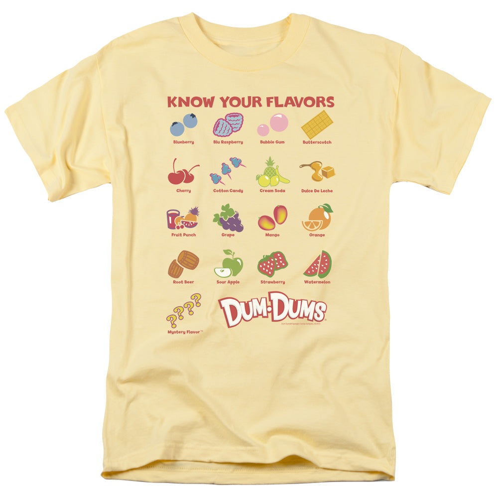 AN OFFCIALLY LICENSED DUM DUMS FLAVORS MEN'S REGULAR FIT T-SHIRT BANANA