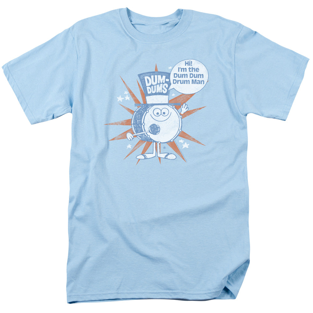 AN OFFCIALLY LICENSED DUM DUMS DRUM MAN MEN'S REGULAR FIT T-SHIRT LIGHT BLUE