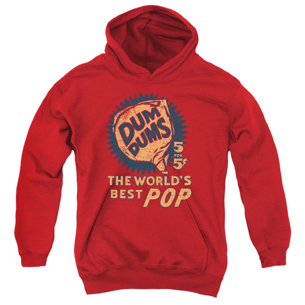 AN OFFCIALLY LICENSED DUM DUMS 5 FOR 5 YOUTH HOODIE RED