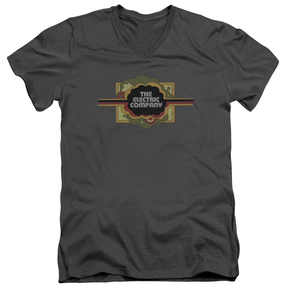 AN OFFCIALLY LICENSED ELECTRIC COMPANY LOGO MEN'S V-NECK T-SHIRT CHARCOAL