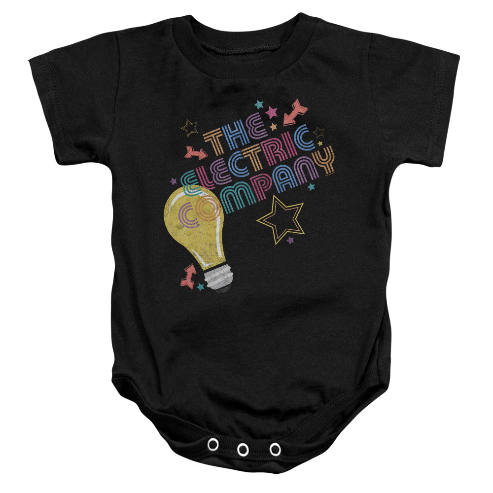 AN OFFCIALLY LICENSED ELECTRIC COMPANY ELECTRIC LIGHT BABY BODYSUIT BLACK