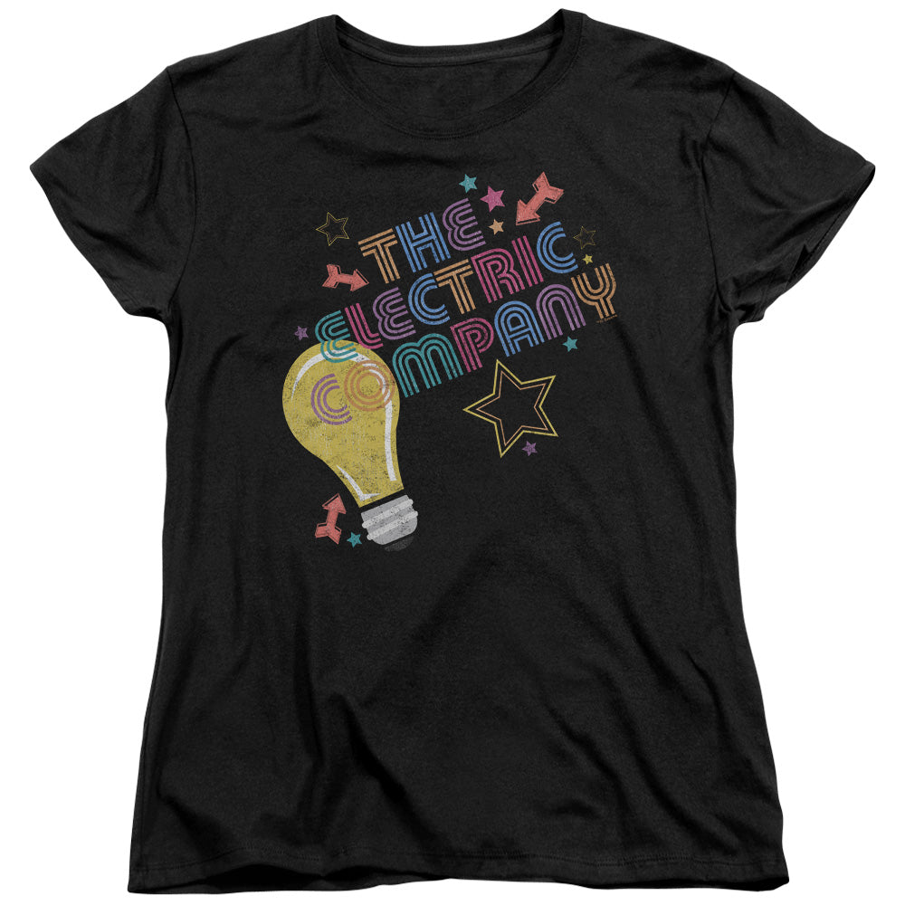 AN OFFCIALLY LICENSED ELECTRIC COMPANY ELECTRIC LIGHT WOMEN'S REGULAR FIT T-SHIRT BLACK