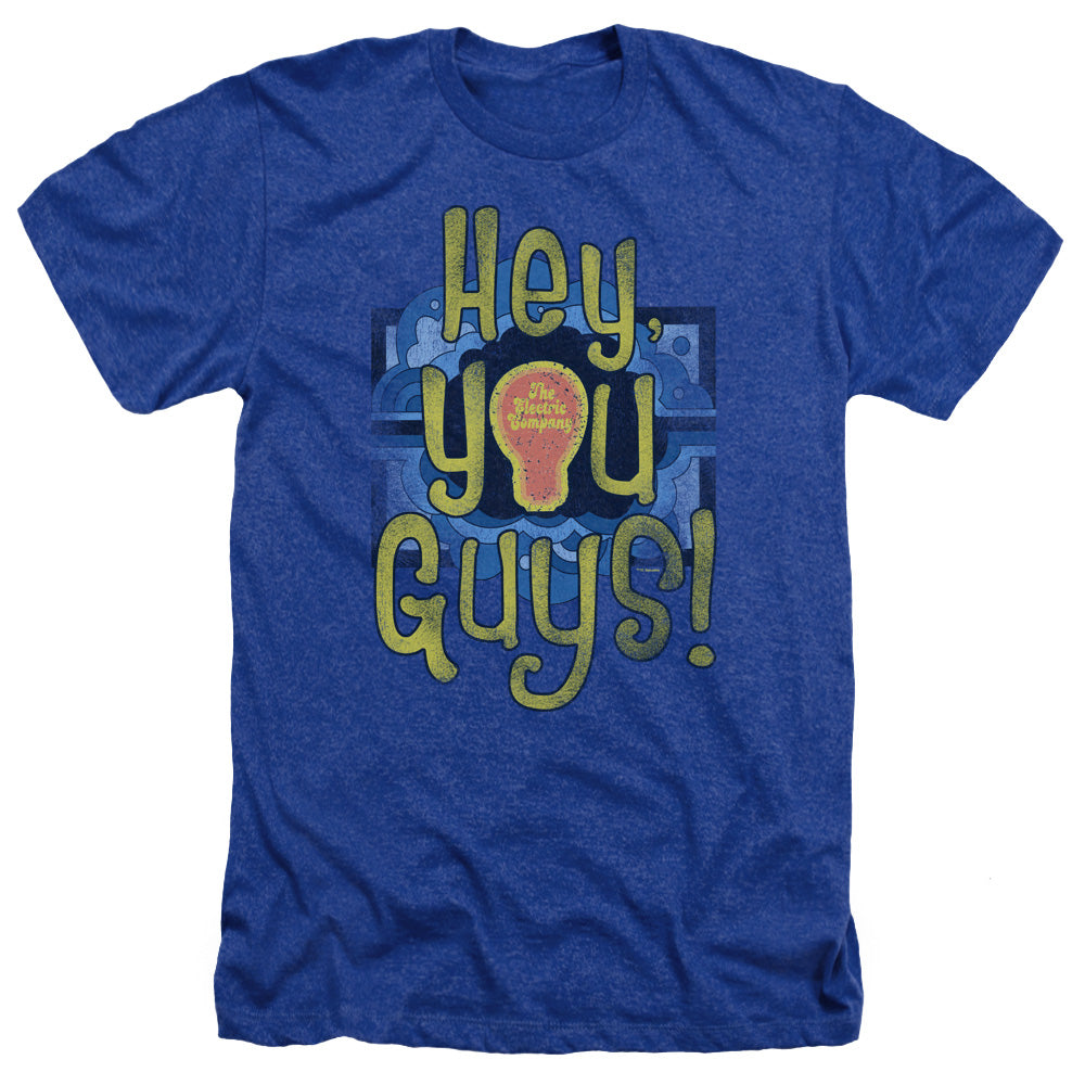 AN OFFCIALLY LICENSED ELECTRIC COMPANY HEY YOU GUYS MEN'S HEATHER T-SHIRT ROYAL