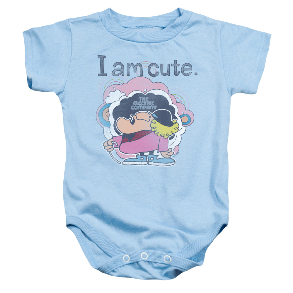 AN OFFCIALLY LICENSED ELECTRIC COMPANY I AM CUTE BABY BODYSUIT LIGHT BLUE
