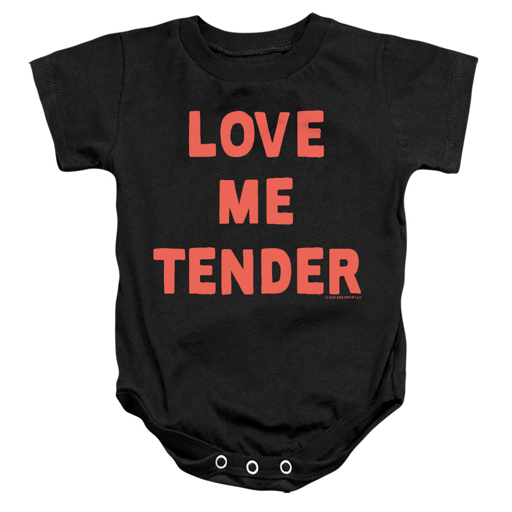 AN OFFCIALLY LICENSED ELVIS LOVE ME TENDER BABY BODYSUIT BLACK
