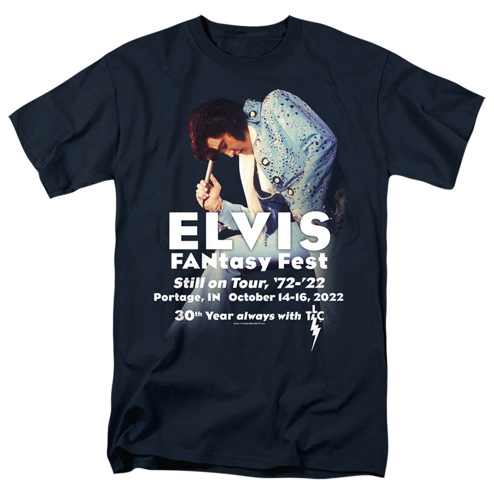 AN OFFCIALLY LICENSED ELVIS ELVIS FANTASY FEST 2022 DARKS MEN'S REGULAR FIT T-SHIRT NAVY